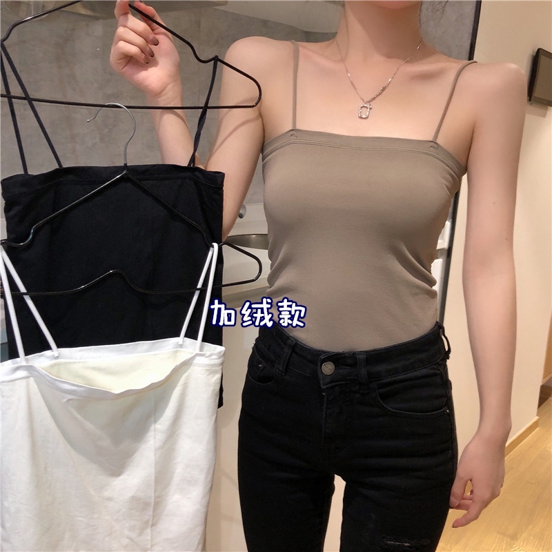 NRVP Áo Tank Top Đơn Co Giãn Phong Cách Hàn Quốc Mới Với Đệm Lót