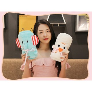 Chăn lông tuyết hình thú mền gấp gọn nhiều màu dễ thương