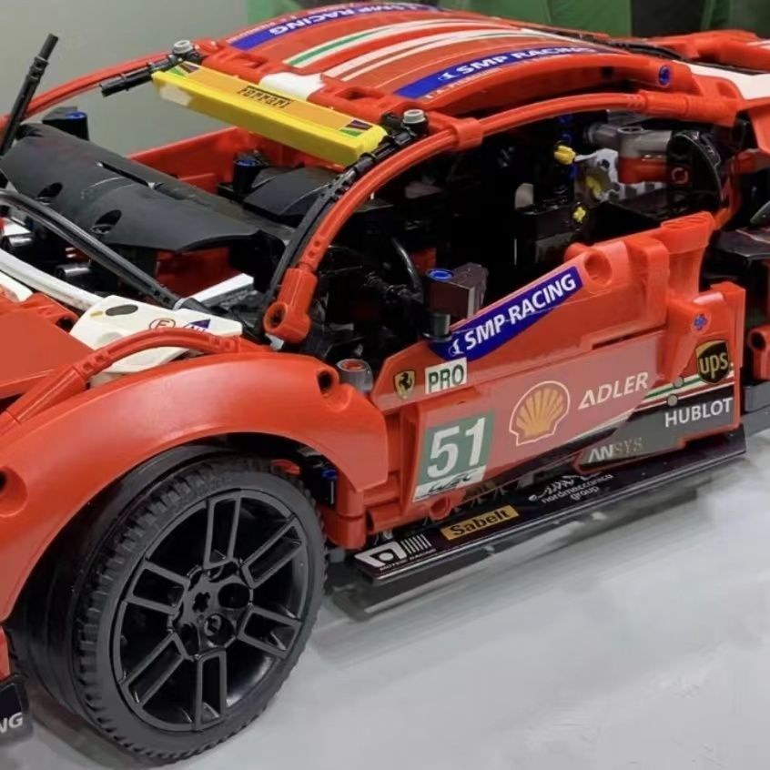 Đồ chơi giáo dục Lắp Ráp mô hình siêu xe Ferrari 488 Super racing car 1:10