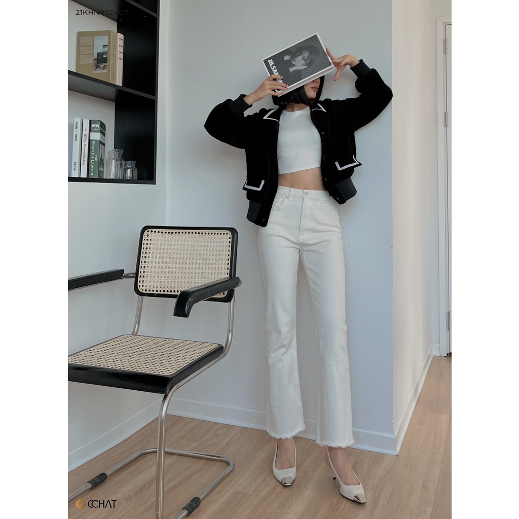 Áo Khoác Bomber Nữ 𝐂𝐂𝐇𝐀𝐓 Đè Dây Chất Nhung Mềm Mịn Phong Cách Trẻ Trung 21KHN8024GT | BigBuy360 - bigbuy360.vn