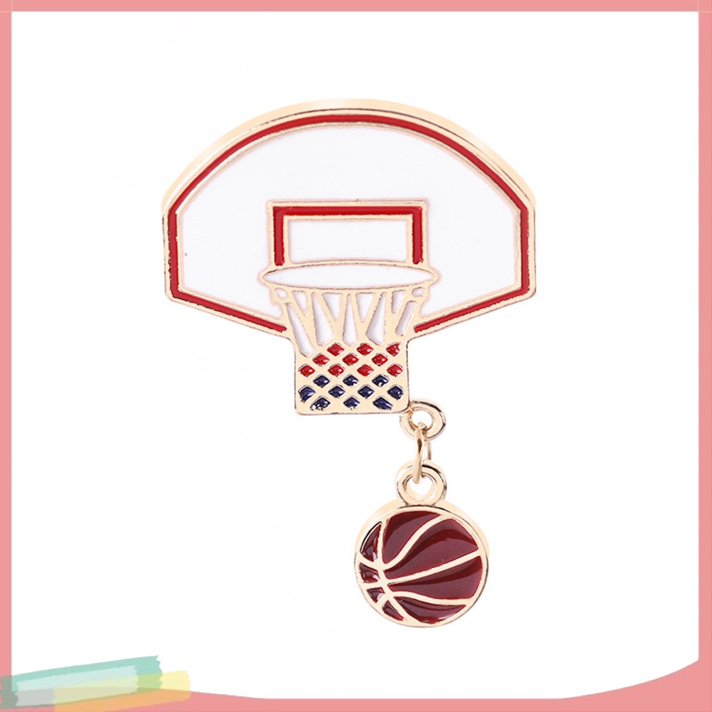 【LK】Basketball Ball Alloy Brooch Pin Scarf Clothes Badge Decor
