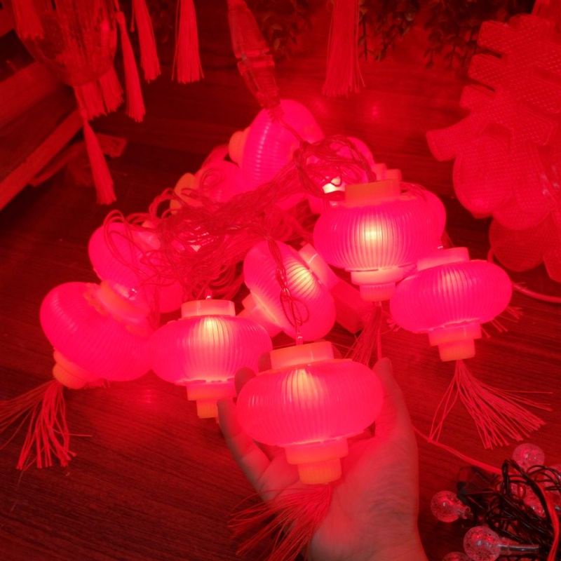 Đèn lồng trang trí tết 5M_12 bóng. Lồng đèn trang trí tết có chữ phúc , xuân , lộc