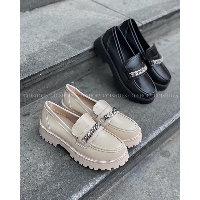 Giày Loafer nữ đế cao 4 phân - Giày da mềm - Bí Kíp Hack Dáng