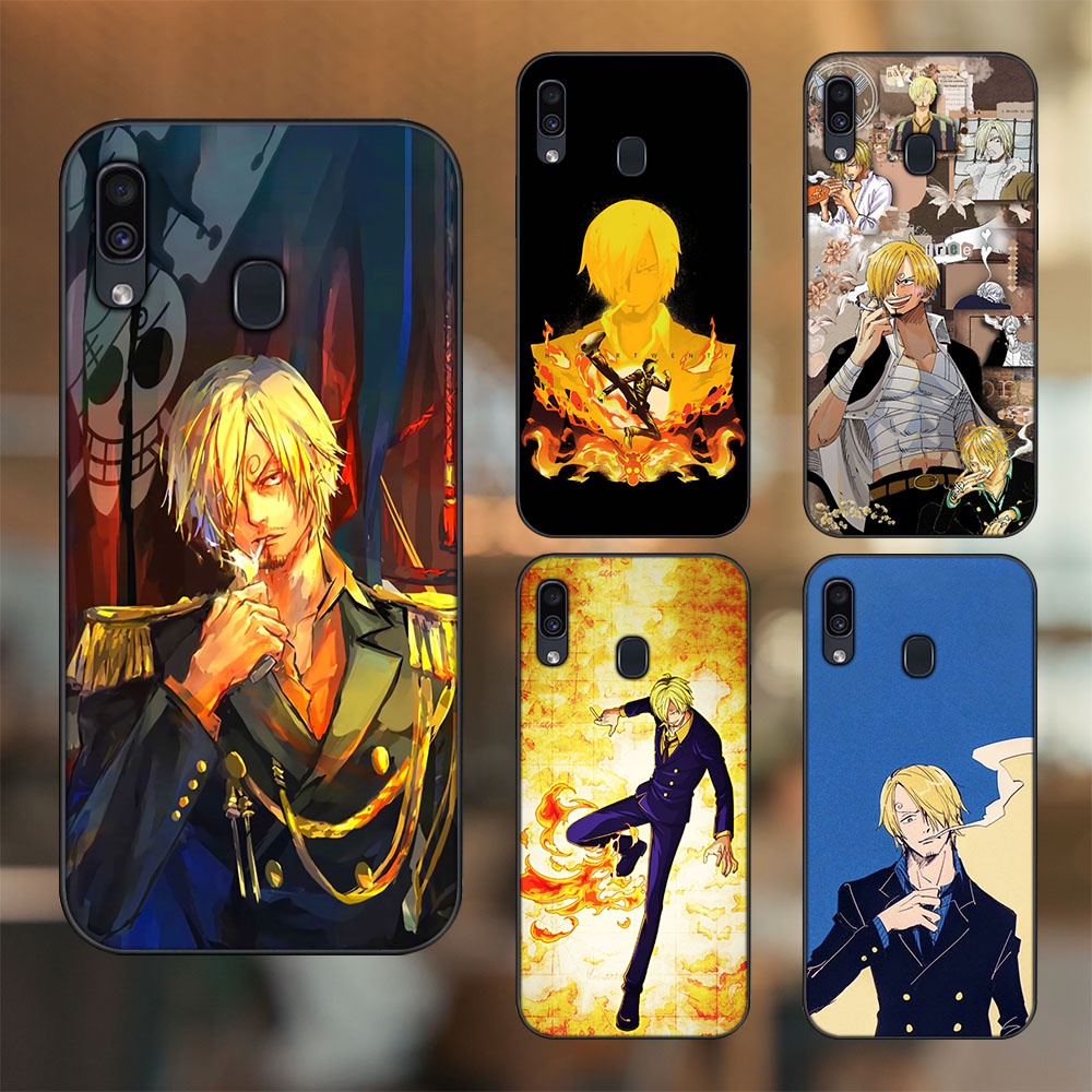 Ốp lưng Samsung A20, A30, A40, M20 viền đen in hình Sanji One Piece Đảo Hải Tặc