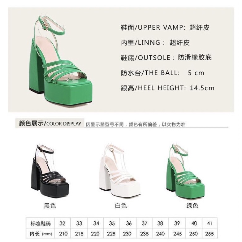 Giày Sandal Cao gót đế đúp cao 14,5cm siêu hack dáng