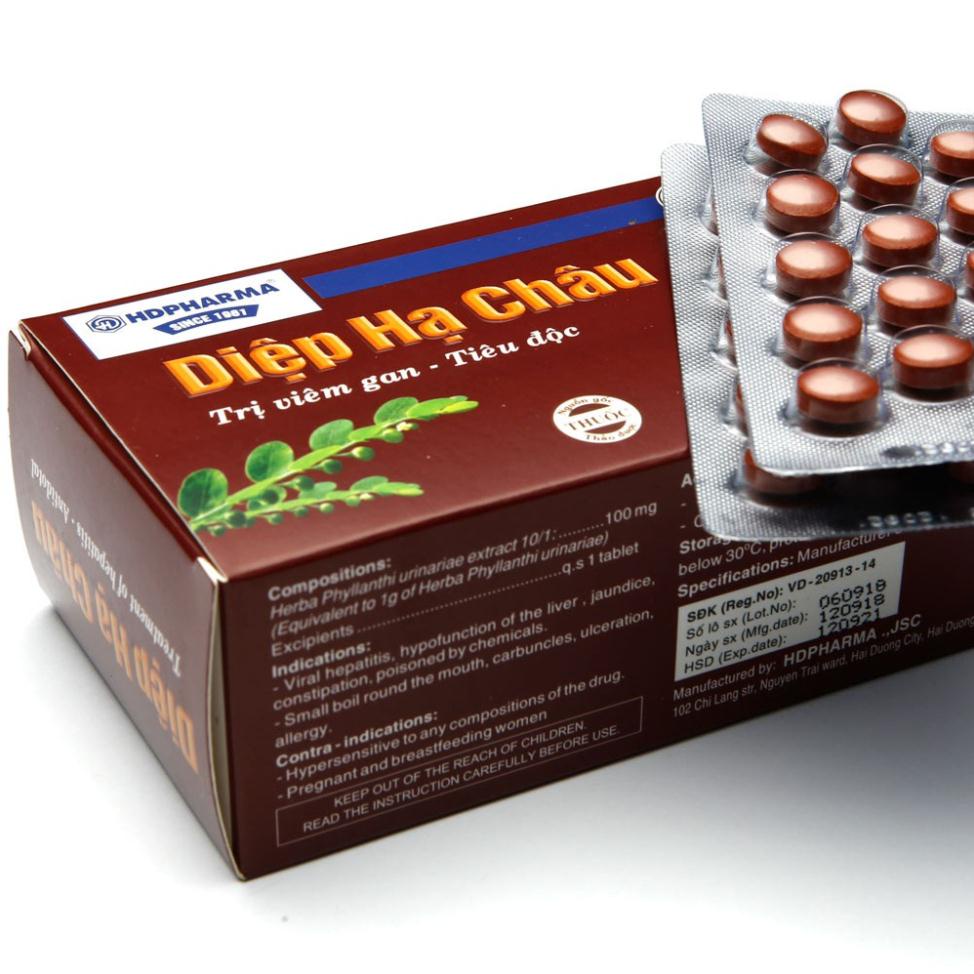 Diệp Hạ Châu HDPharma - viên uống thảo dược giải độc gan, hạ men gan hiệu quả - hộp 40 viên