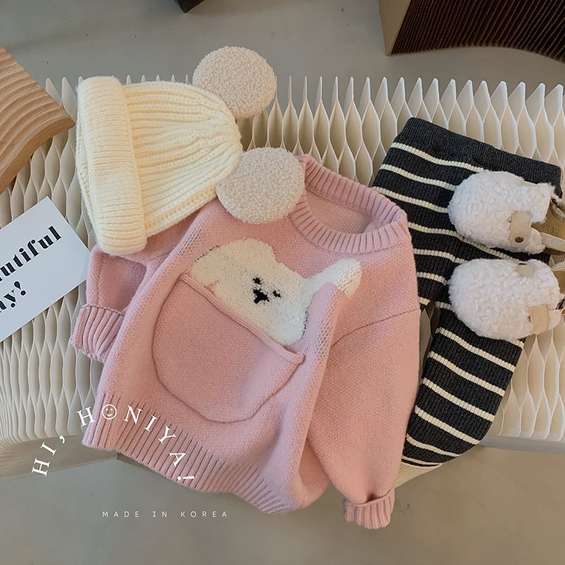 Áo Sweater In Hoạt Hình Phong Cách Hàn Quốc Thời Trang Thu Đông 2022 Cho Bé Gái