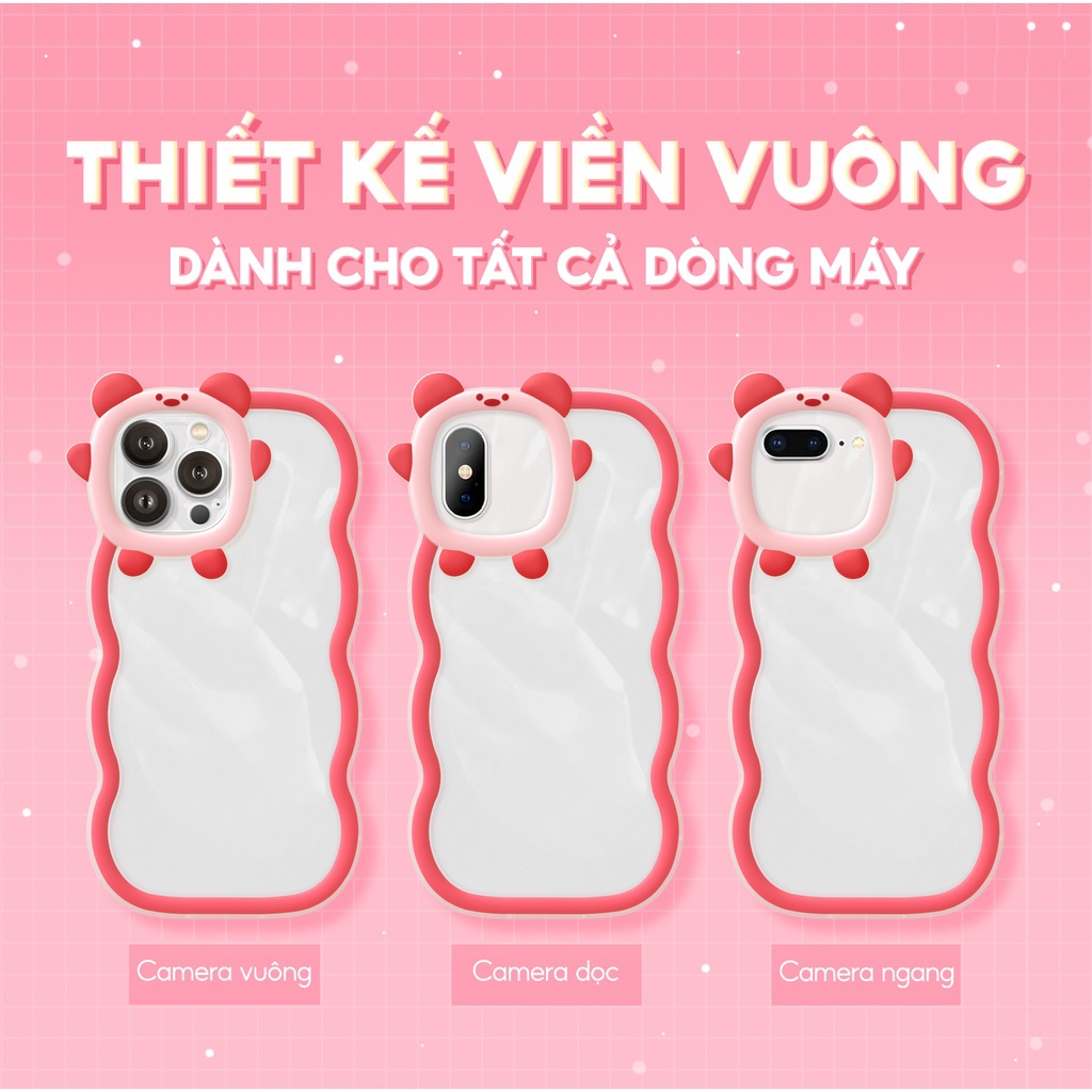 Ốp lưng iphone Viền lượn sóng chấm bi xanh ip 7 8 Plus 6 6s Plus 11 13 12 14 Pro MAX XR X XS MAX SE 2020 sa1019