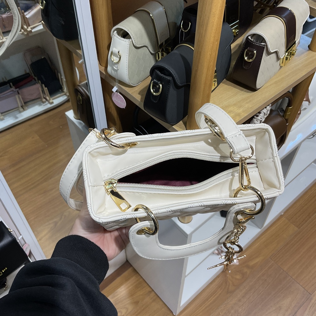 Túi đeo chéo vân thoi vuông - Hàng loại 1 - TB.Store DC480 19x15x9