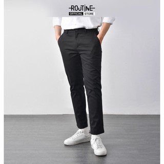Quần Kaki Nam Spandex Trơn Form Slim Crop - Routine 10S21PCA002C