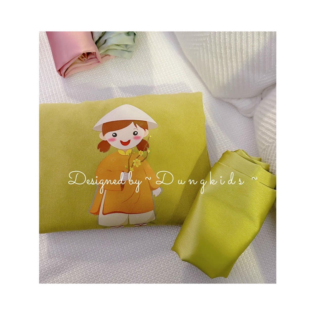 - Áo dài Chibi cho bé gái TẶNG VÒNG CỔ + BỜM NGỌC