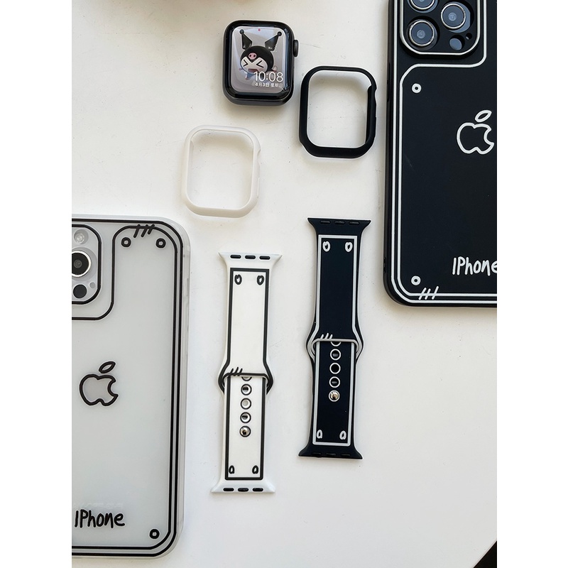 Dây Đeo Đồng Hồ Bằng Silicone 7 8 45MM 41MM Cho iWatch SE 6 5 4 3 44MM 40MM 42MM 38MM