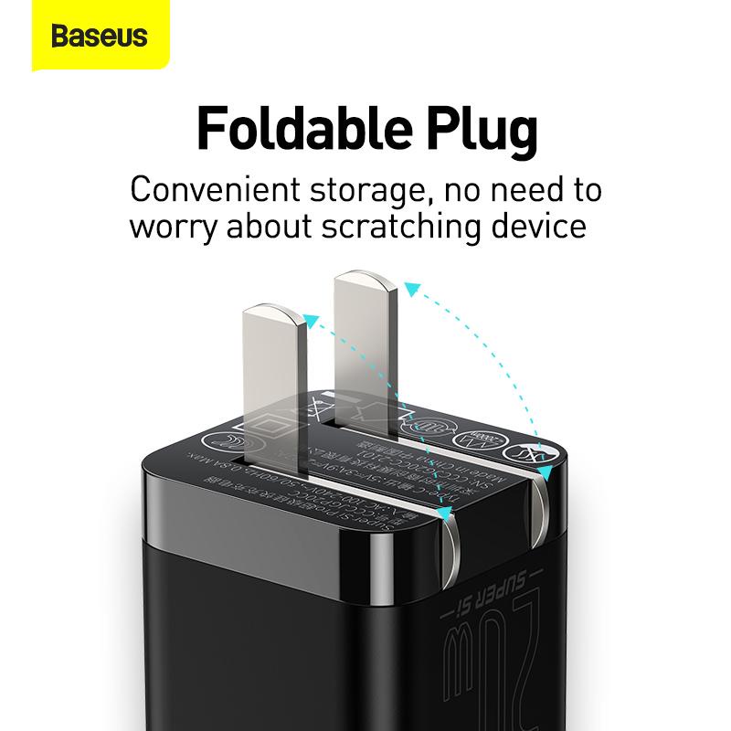Củ sạc nhanh ip 20w chống cháy nổ Baseus pro - Bộ sạc type c dùng cho ipad/iphone 14 13 12 11 xsmax