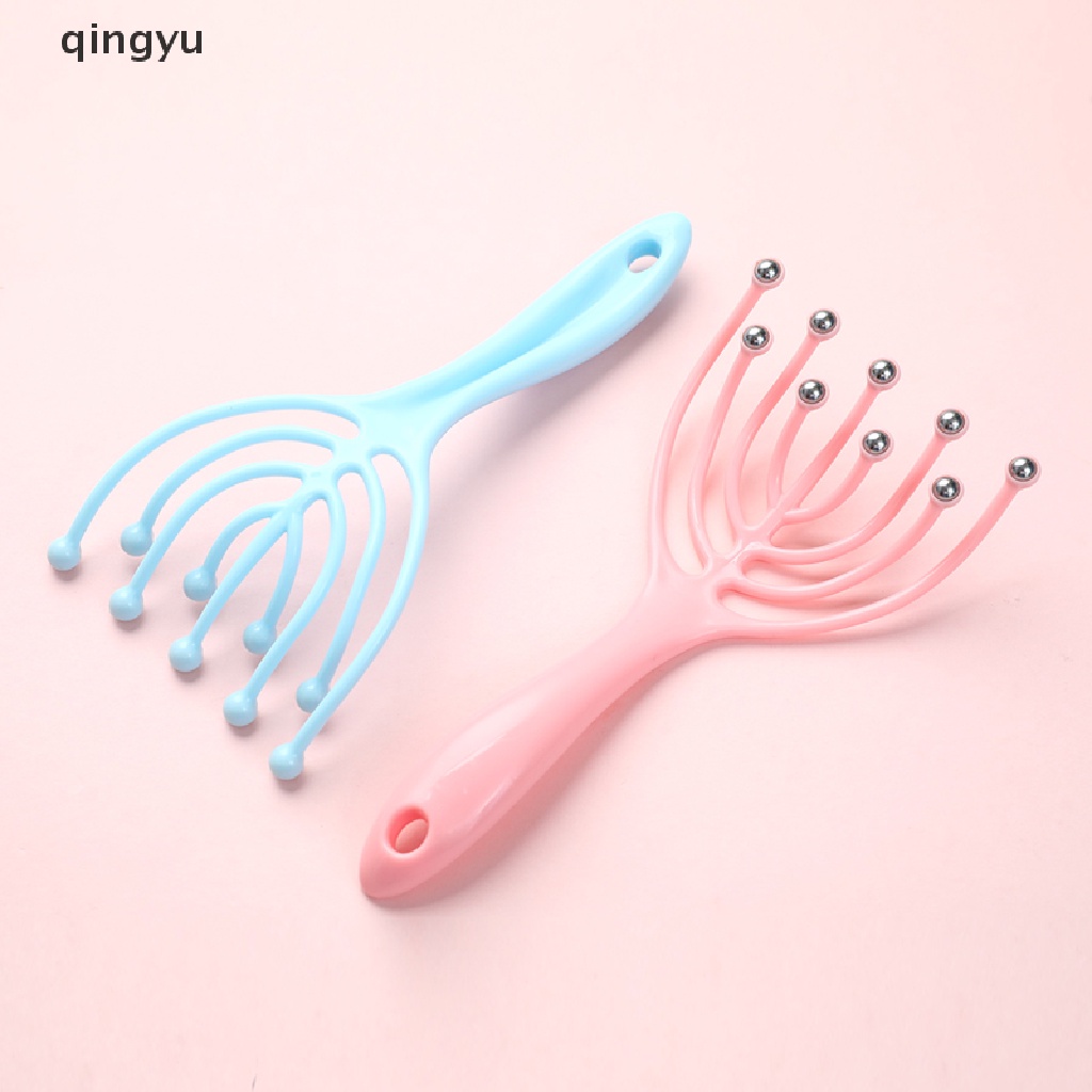 Qingyu Lược Mát Xa Đầu Chín Móng Vuốt Giúp Thư Giãn Da Đầu Sâu Mát Xa Hạt Cho Spa