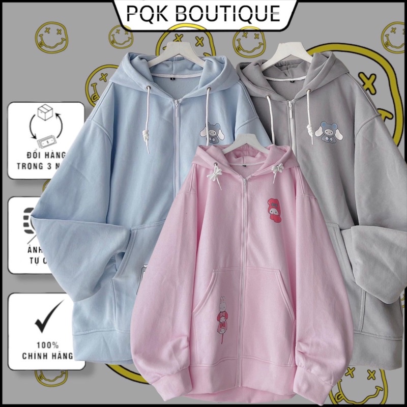 ( hàng tết 2023 )Áo Khoác Dây Kéo Form Rộng Nam Nữ ICON CỪU - pqk boutique