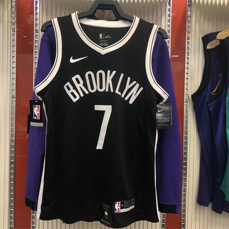 Durant No.7 NBA Áo Bóng Rổ Cổ Chữ V Màu Đen In Chữ Brooklyn Nets Brooklyn Nets Chất lượng cao + tặng vòng đeo tay thời trang