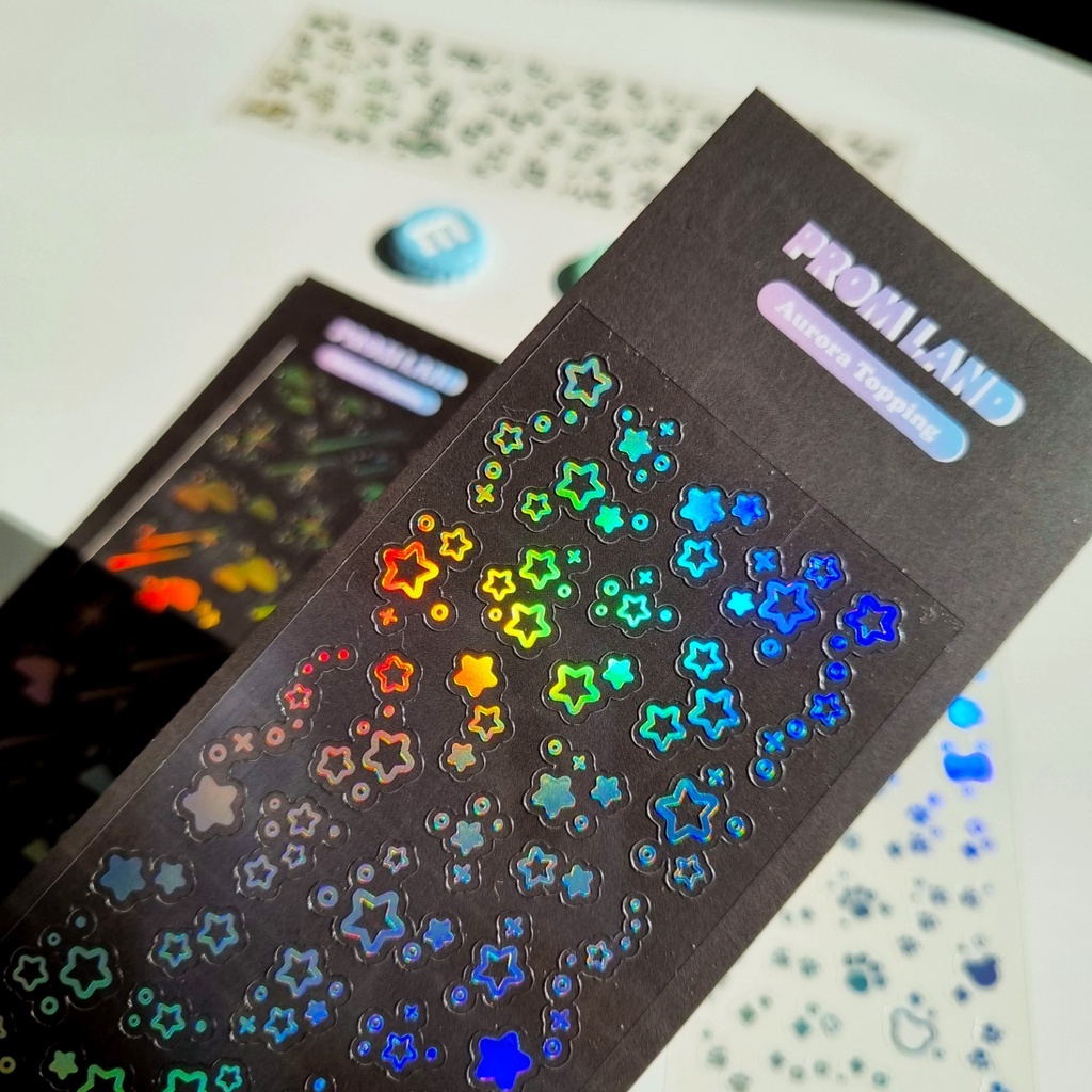 Miếng Dán Trang Trí Điện Thoại Chống Thấm Nước Màu Laser Họa Tiết Bướm / Trái Tim Độc Đáo