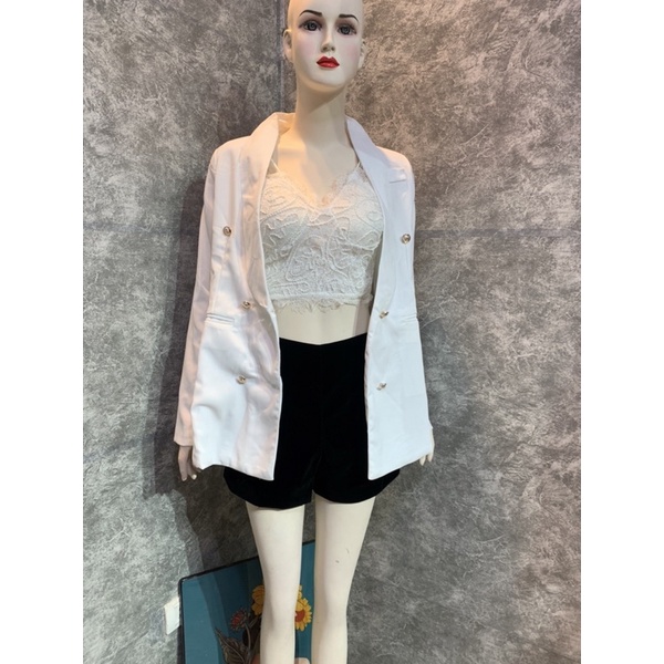 Áo vest nữ 2 lớp 6 cúc siêu sang chảnh