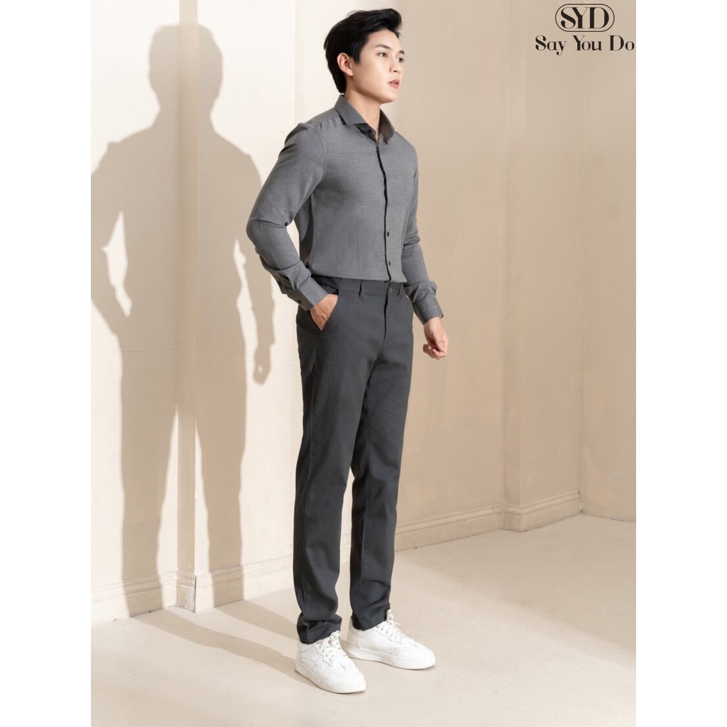 Quần kaki dài nam tab quần siêu co giãn form Slim Fit SAY YOU DO thoải mái vận động trẻ trung cao cấp KA12