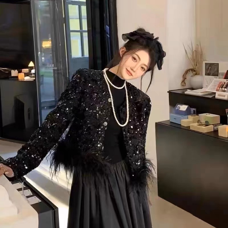 áo khoác kim sa thêu