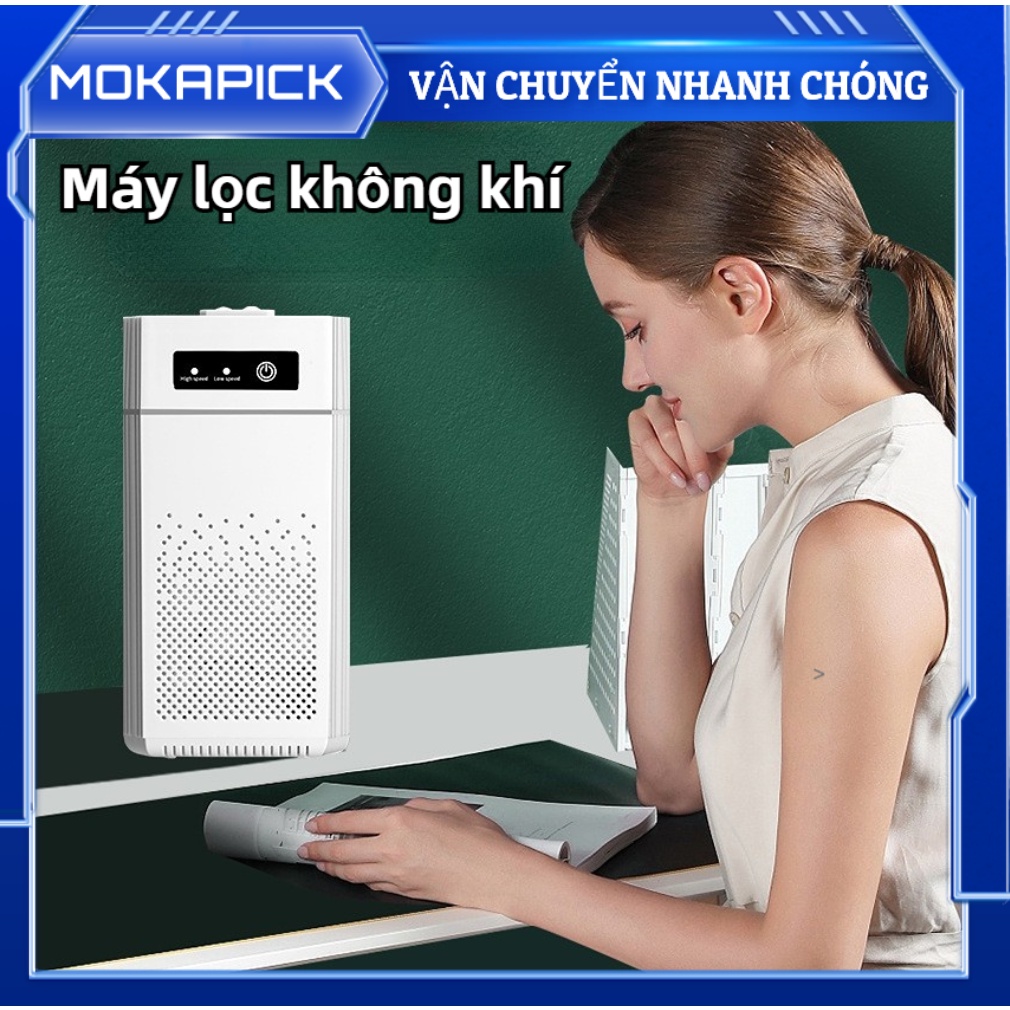 Máy lọc không khí mini ion âm Tiếng ồn thấp mùi UV 12*12*24cm Mokapick