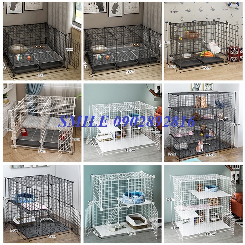 [MẪU BIGSIZE] CHUỒNG, LỒNG, Ổ LƯỚI THÉP LẮP GHÉP NHIỀU MẪU DÀNH CHO CHÓ MÈO THÚ CƯNG,PET ĐA NĂNG, TRẮNG VÀ ĐEN