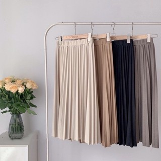 Chân váy xếp li dài Quảng châu dáng basic dễ phối đồ