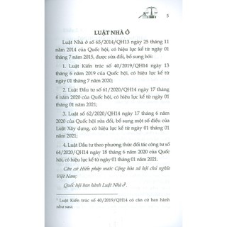 Sách :Luật Nhà Ở (Sửa đổi, bổ sung năm 2019, 2020, 2022)