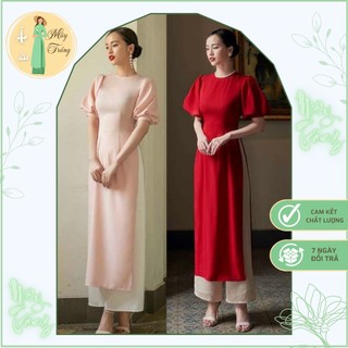 Áo dài cách tân🎀SANG CHẢNH 🎀 Áo dài lụa ngọc trai tay bồng 🎀 ẢNH THẬT 100%