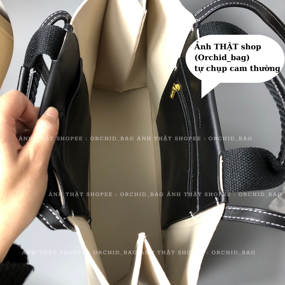 Túi tote da pu và canvas cnk xuất dư xịn xò túi đeo chéo quai xách vừa A4 cho công sở sinh viên sành điệu