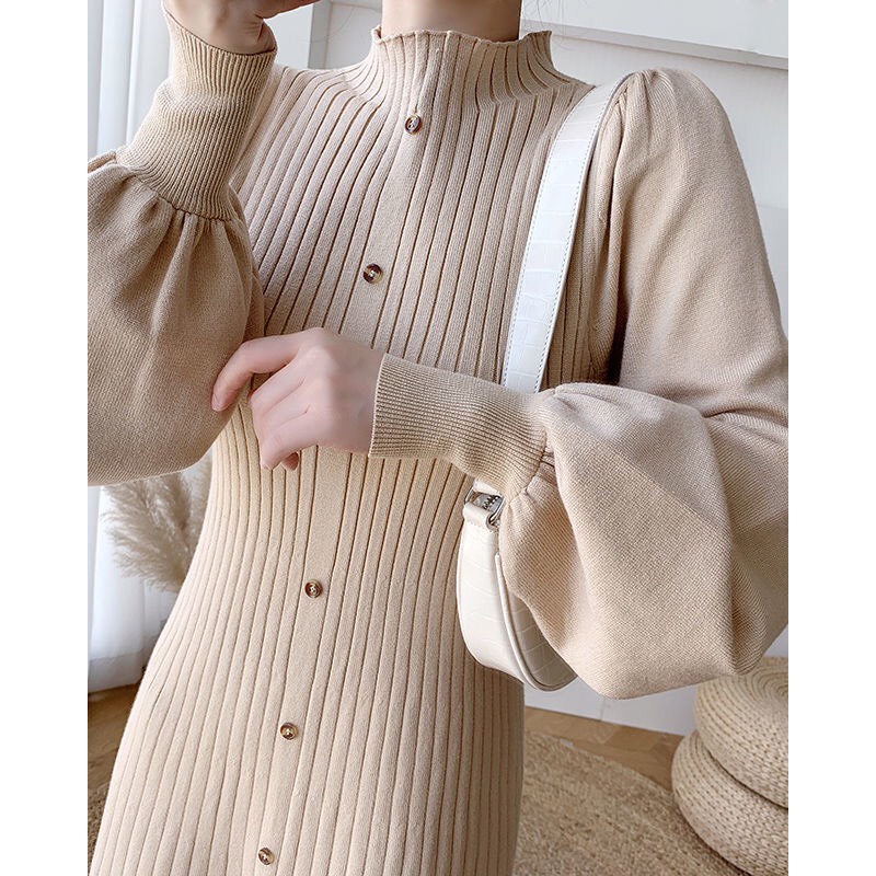 Váy len nữ dáng dài ChenHua đầm len QC đẹp VT24