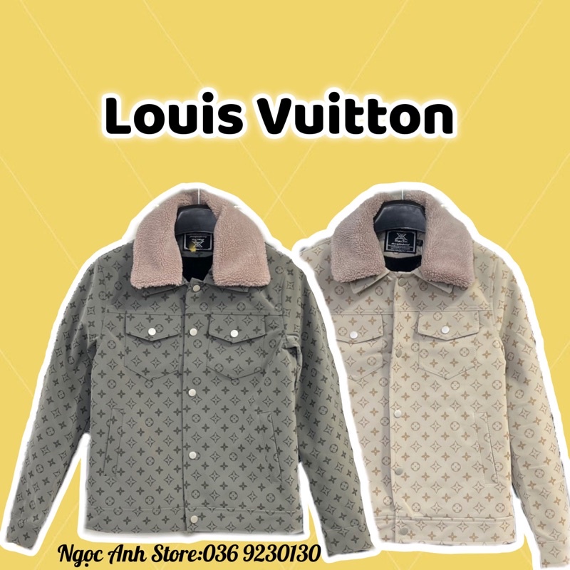 Áo khoác da lộn cổ lông LV siêu vip[MS0400]