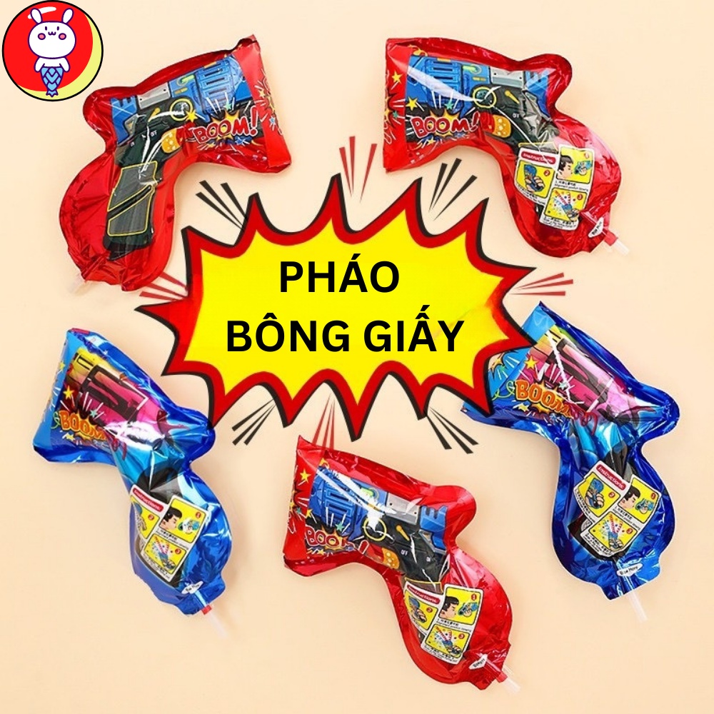 Súng Pháo Bông Giấy Thổi Hơi Bắn 1 Lần Đồ Chơi Tết Trang Trí Sinh Nhật 2023