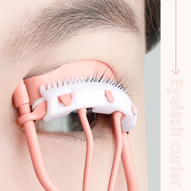 1 Dụng Cụ Bấm Cong Mi Cầm Tay Bằng Kim Loại Màu Hồng Dành Cho Nữ