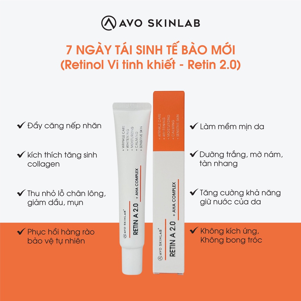Kem dưỡng da chống lão hóa USOLAB RETIN 2% - Phục hồi da,làm sáng da Retin Avo Skinlab 30ml
