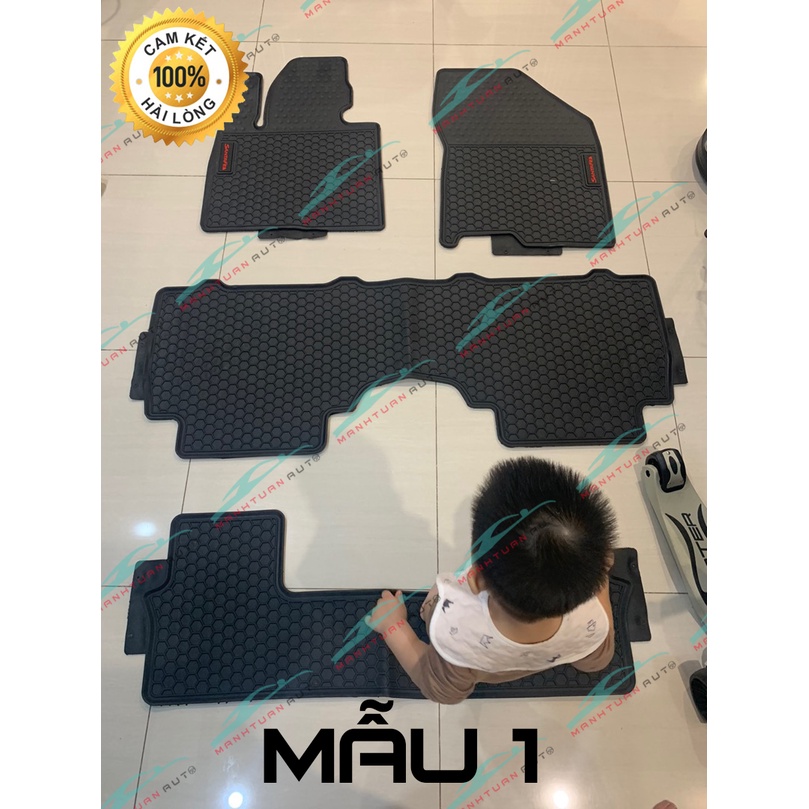 Thảm sàn, Lót Sàn Cao Su Xe Hyundai SANTAFE 2015-2021, Sàn Cao Su Đúc tổ ong hàng cao cấp