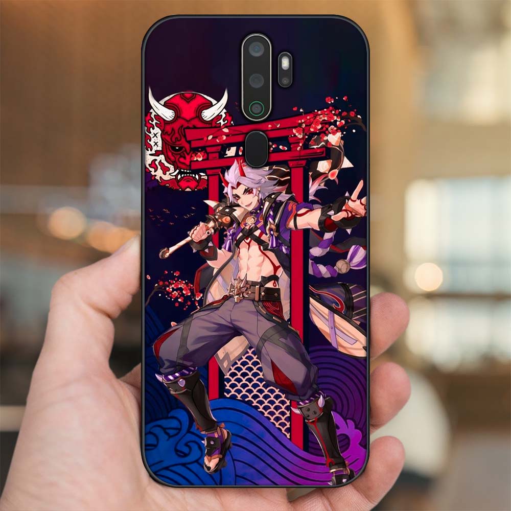 Ốp lưng Oppo A5 2020, A9 2020 viền đen in hình Arataki Itto Genshin Impact