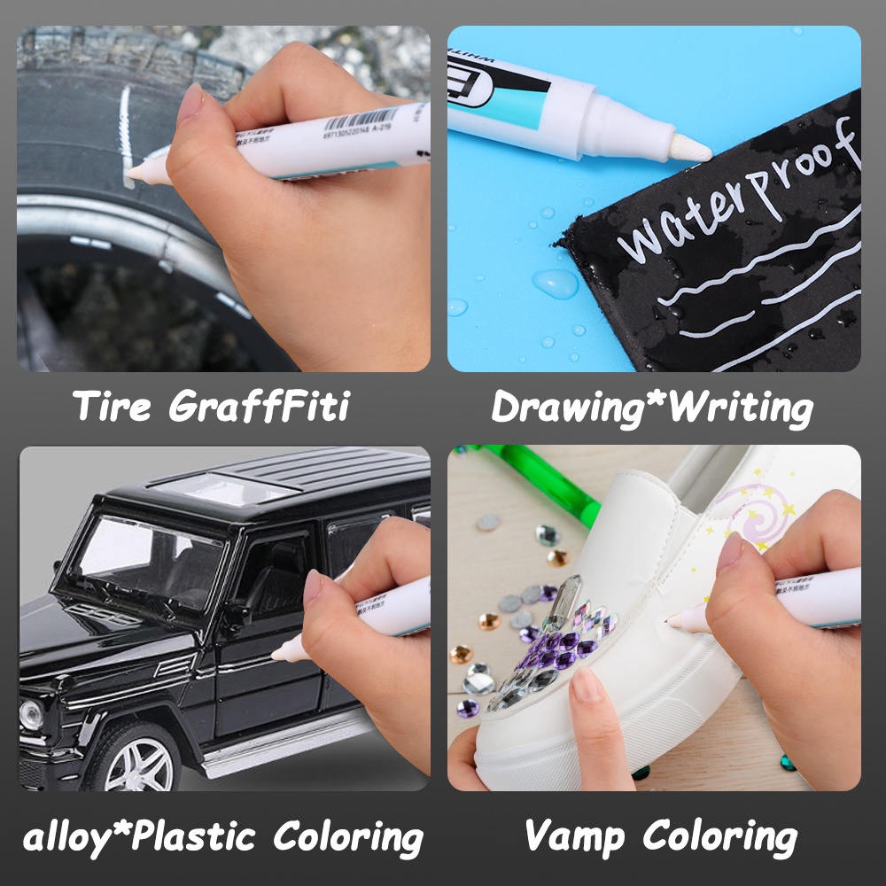 Bút Lông Đánh Dấu 0.7 / 1.0 / 2.5mm Vỏ Nhựa Màu Trắng