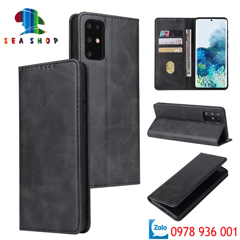 Bao da Samsung A50, A30S, A50S - Thiết kế dạng ví sang trọng - Có ngăn cài thẻ - tien - Nắp gập 2 mặt làm bằng da lộn