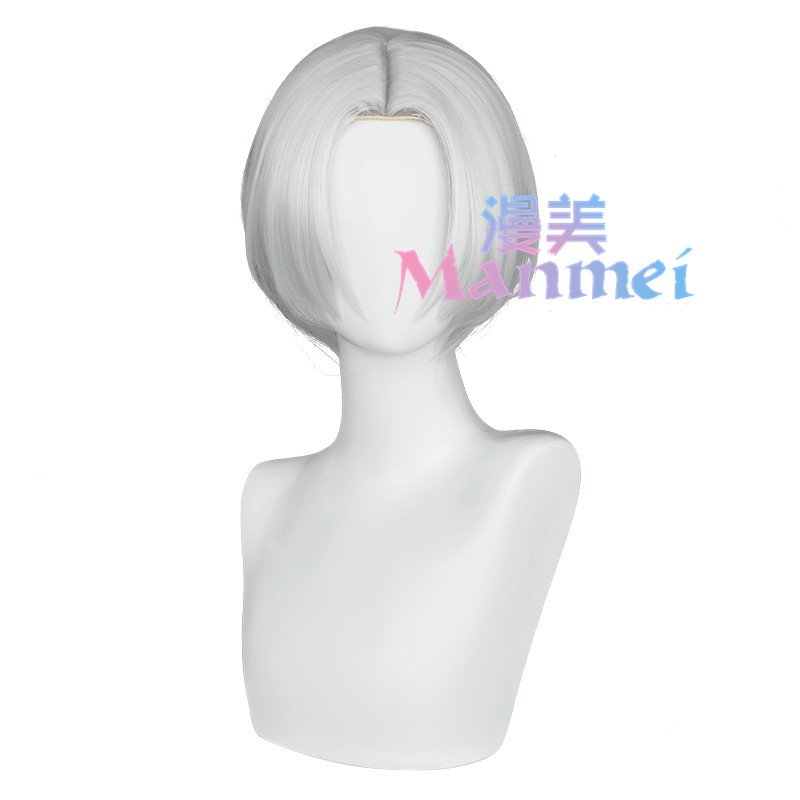 Manmei Anime Tokyo Revengers Sano Manjiro Cosplay Wig Mikey Silver Gray Short Wigs Heat Resistant Synthetic Hair