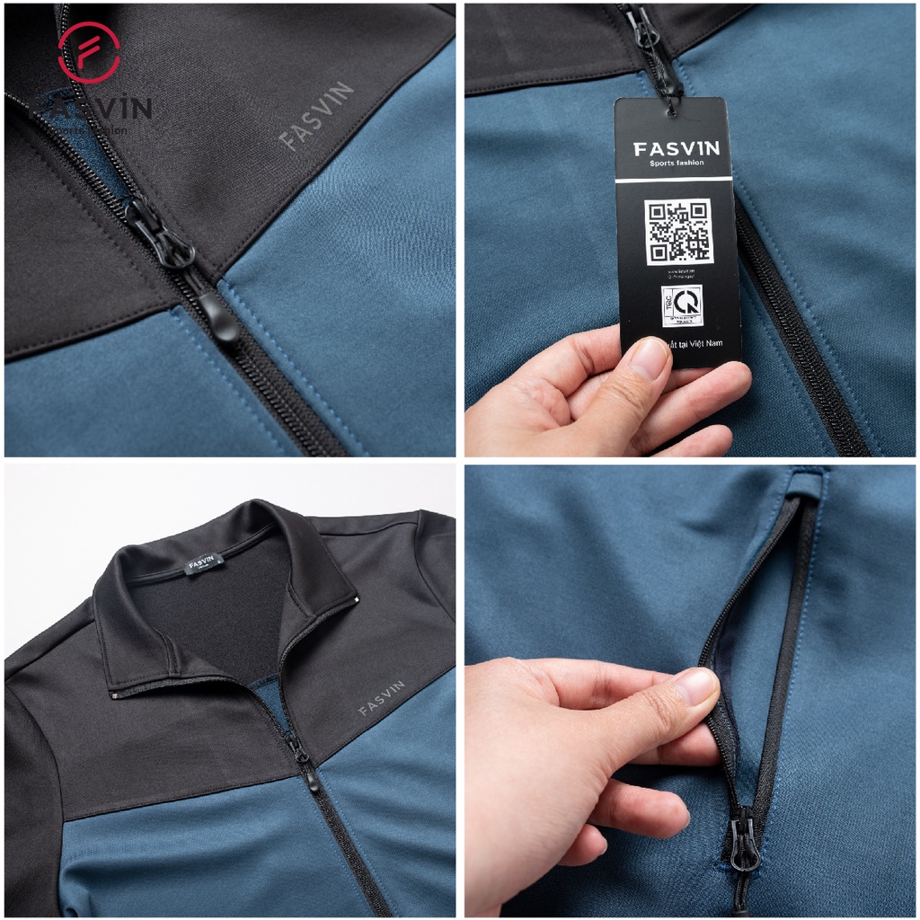 Bộ quần áo thể thao nam Fasvin BT22552.SG vải thun dầy dặn co giãn thoải mái