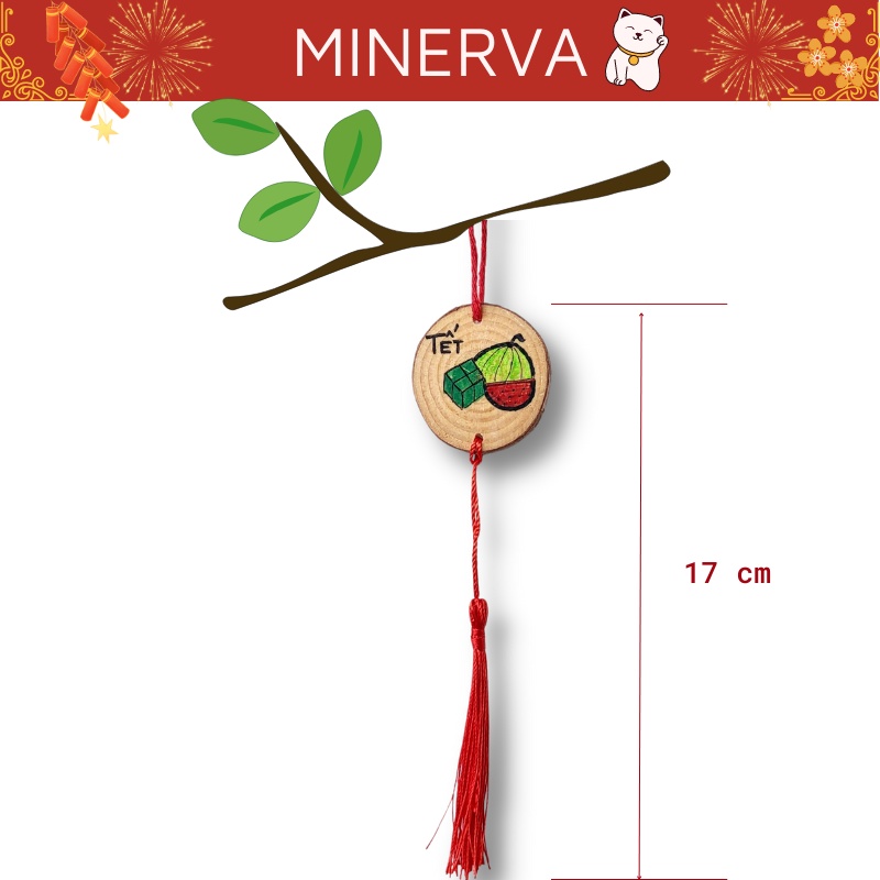 Dây treo tết treo cây mai bằng gỗ trang trí nhà cửa trang trí tết năm mới