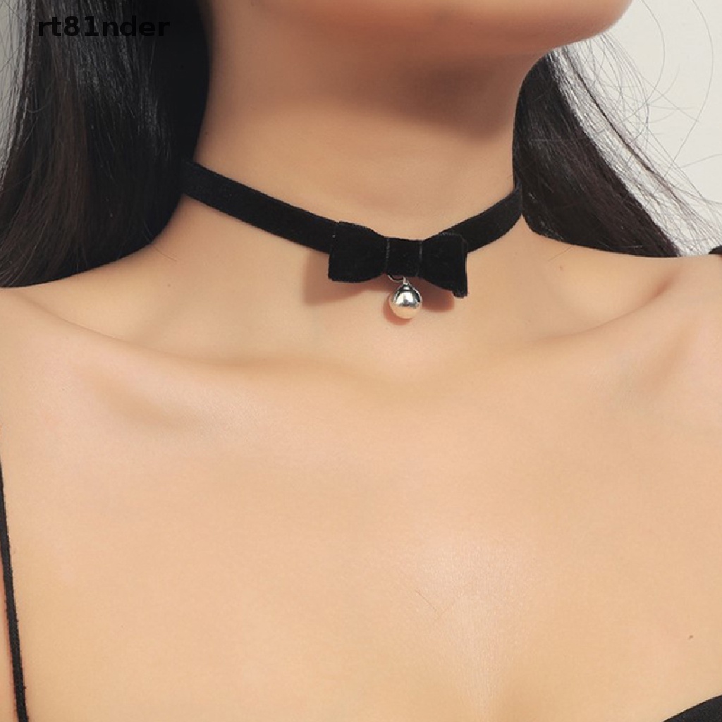 Vòng Cổ Choker Dây Nhung Đen Thắt Nơ Phong Cách Punk Thời Trang 2022