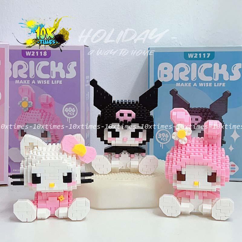 (10cm) Mô hình lắp ráp cinamonroll, mymelody, thỏ hồng 10xtimes