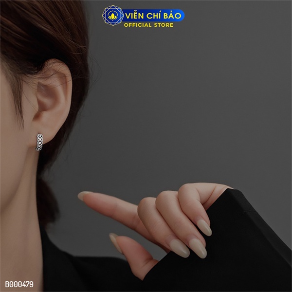 Bông tai kim tiề n new chất liệu bạc Thái 925 thời trang phụ kiện trang sức nữ Viễn Chí Bảo B000479