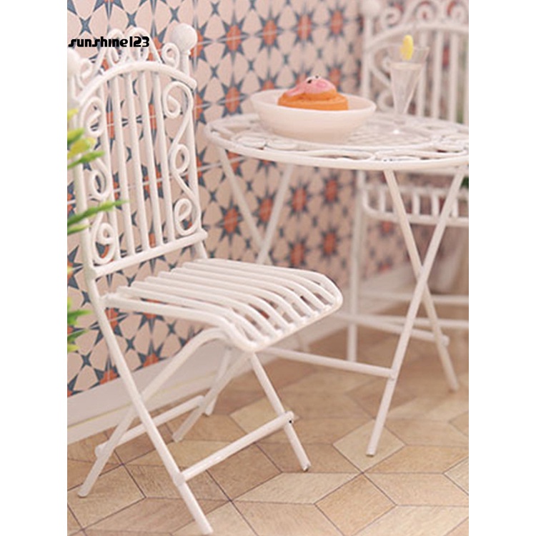 Bộ bàn ghế ngồi + ghế mini cho nhà búp bê 123