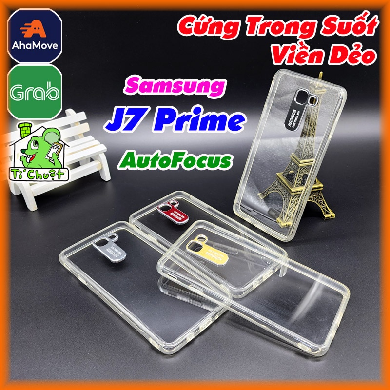Ốp Lưng Samsung J7 PRIME Lưng Cứng Viền Dẻo Trong Suốt AutoFocus Viền Camera Kim Loại