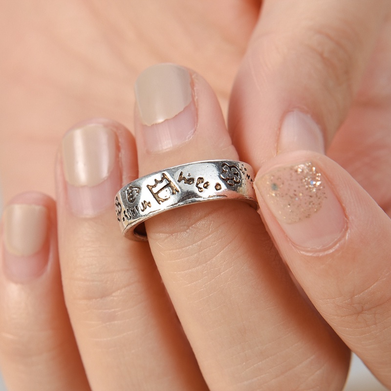 Nhẫn Hở Họa Tiết Graffiti Hoàng Tử Hoa Hoạt Hình Dễ Thương Có Thể Điều Chỉnh Thời Trang Cho Nam Và Nữ