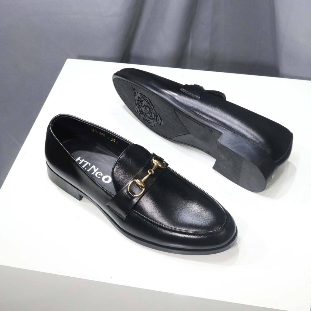 Giày nam da bò HT.NeO , Giày lười nam dáng đi-ô phong cách  trẻ trung dễ dàng phối đồ da bò thật GDN9032