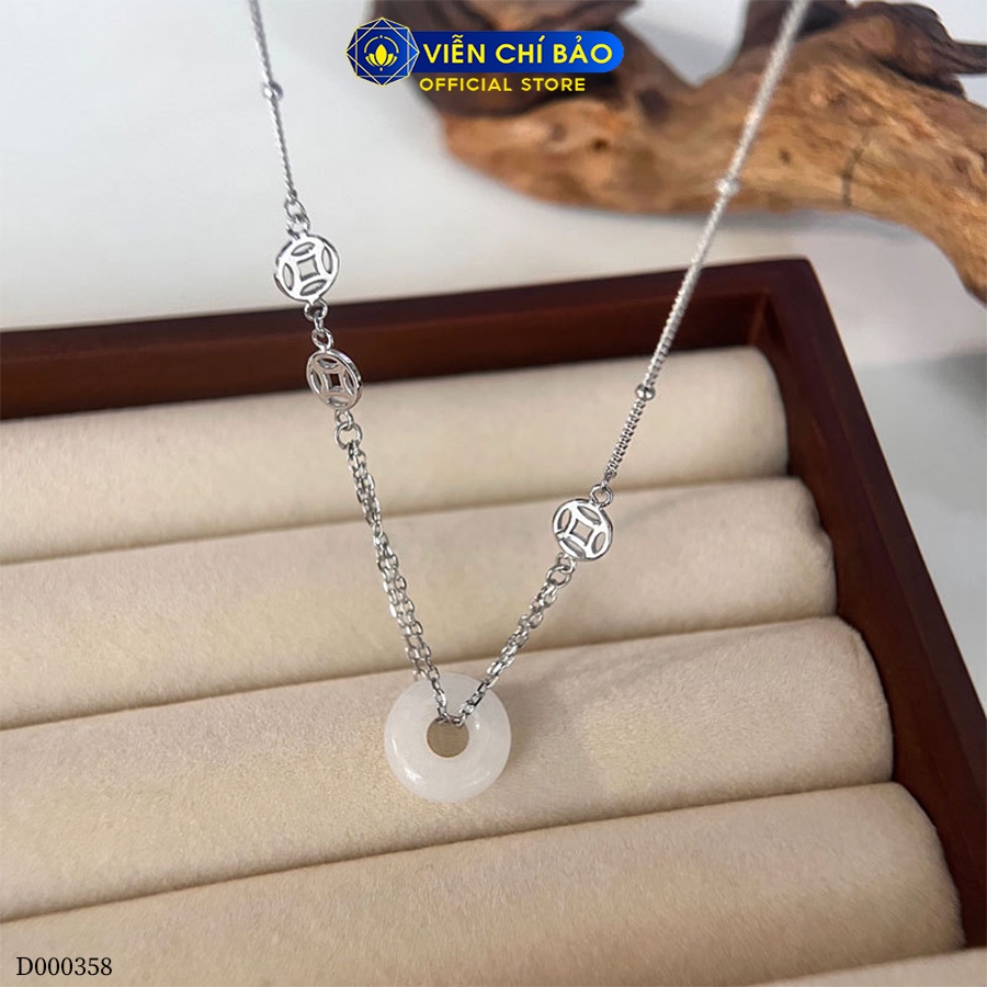 Dây chuyền bạc nữ kim tiền mới chất liệu bạc 925 thời trang phụ kiện trang sức Viễn Chí Bảo D000358